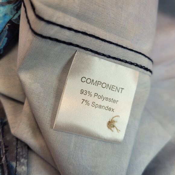 EPMO Men's Short Sleeve Button-Up Shirt Blue Abstract Ocean Print Casual Top XXL - Picture 7 of 9